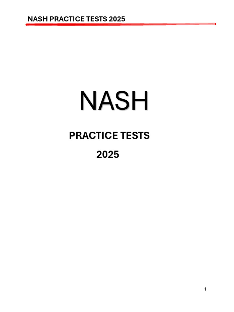 NASH Practice Tests 2025 Guide | PDF