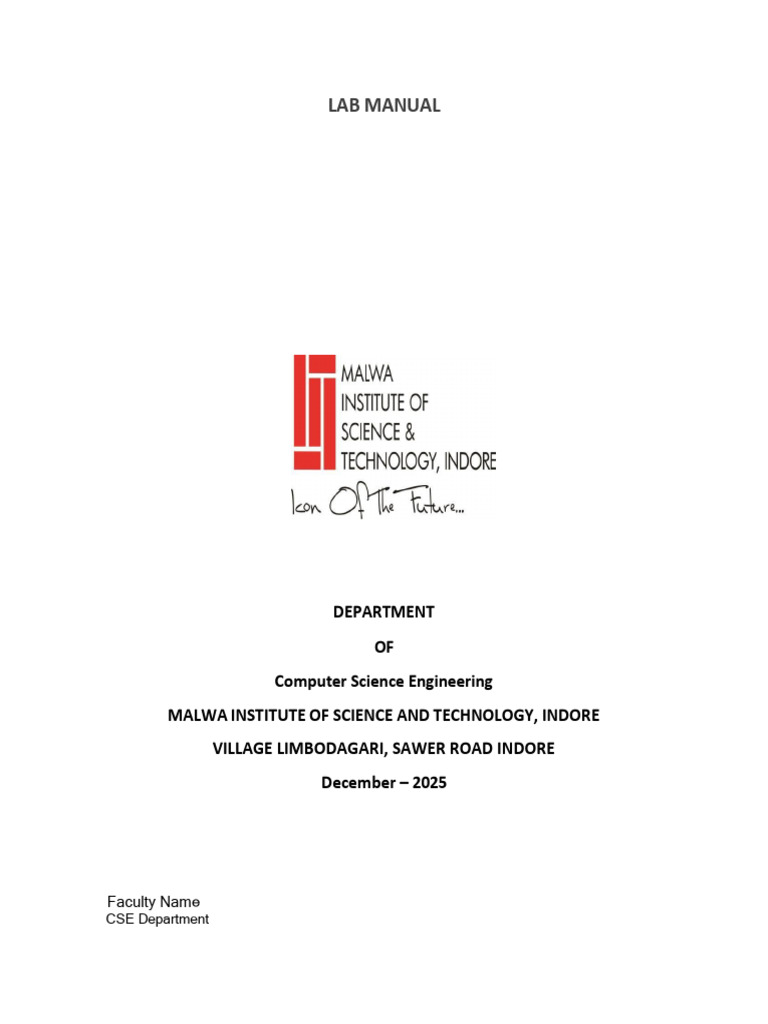 CSE Lab Manual: Theory of Computation | PDF