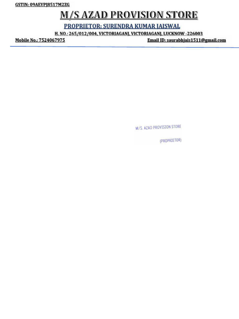 Letter Head of Azad With Stamp | PDF