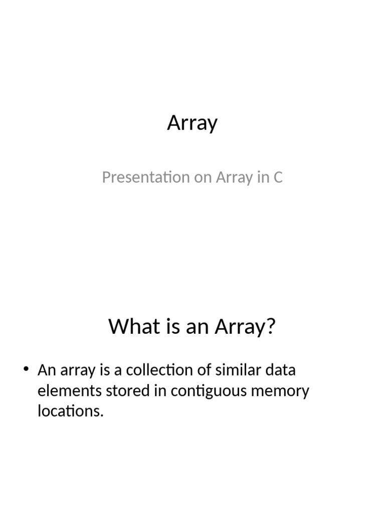 Array_Presentation | PDF