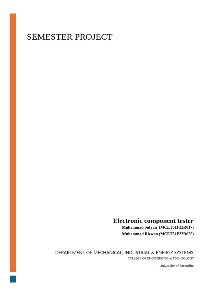 Electronic Component Tester Project | PDF | Bipolar Junction Transistor ...