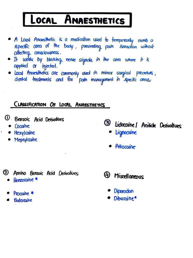 Local Anesthetics | PDF