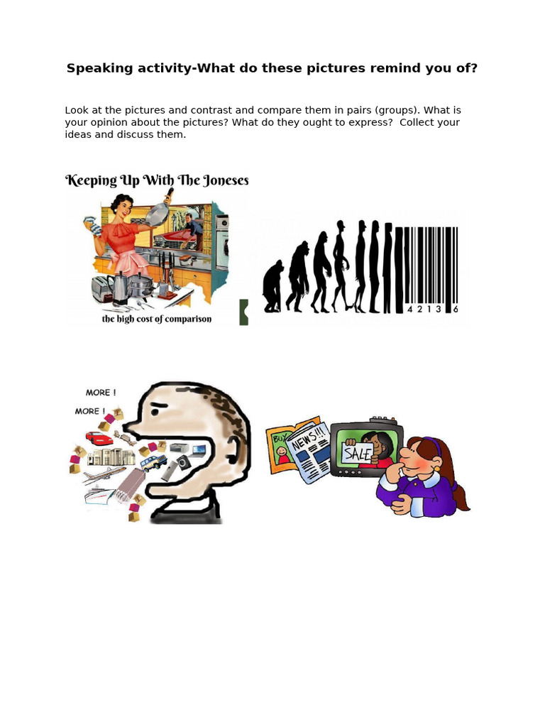 Picture Comparison Speaking Activity | PDF