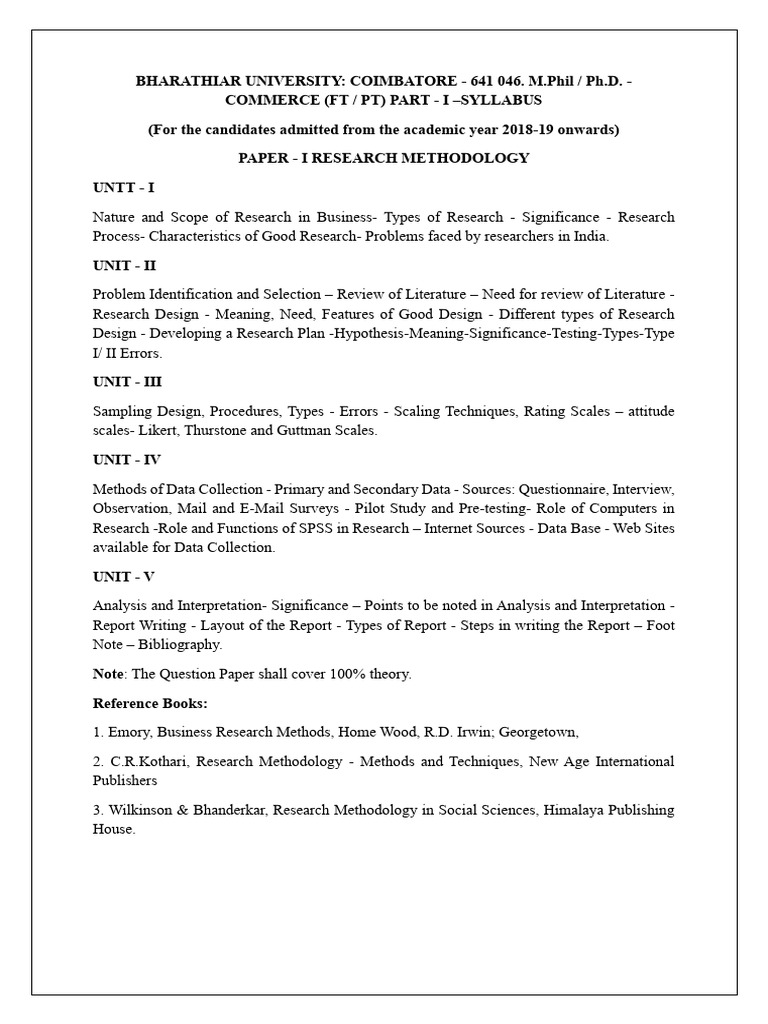 Research Methodology Notes for PhD | PDF | Sampling (Statistics) | Type ...