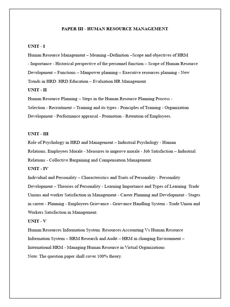 Human Resource Mangement - PhD Notes | PDF | Cost Of Living | Human ...