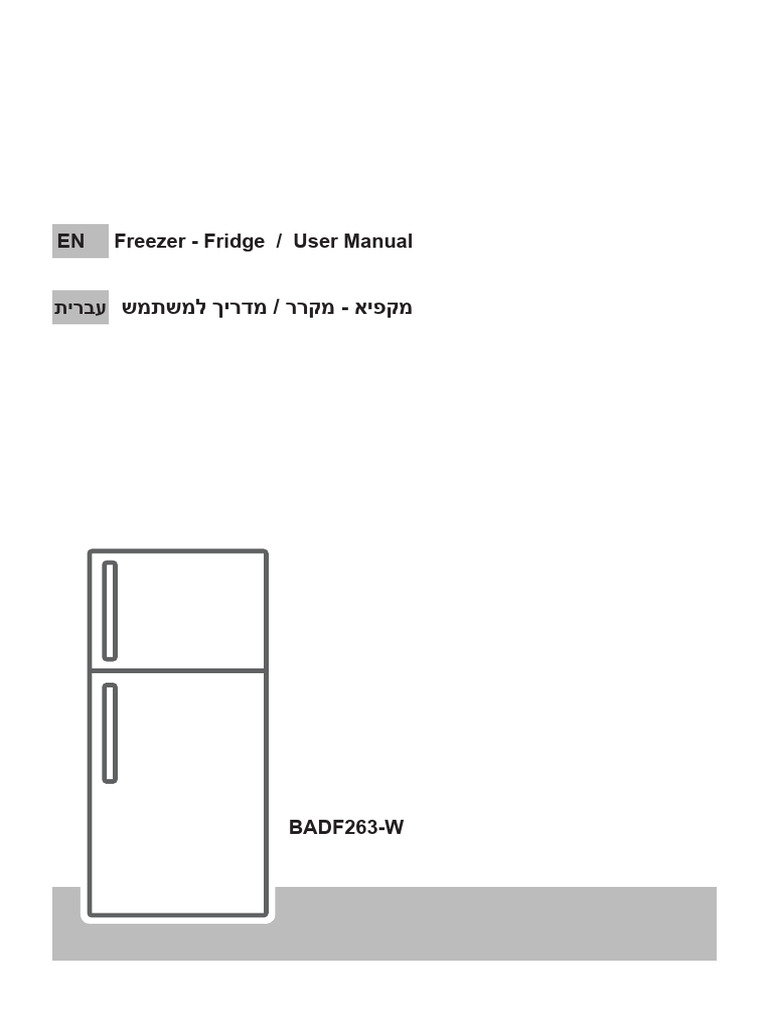 Freezer-Fridge User Manual Guide | PDF | Refrigerator