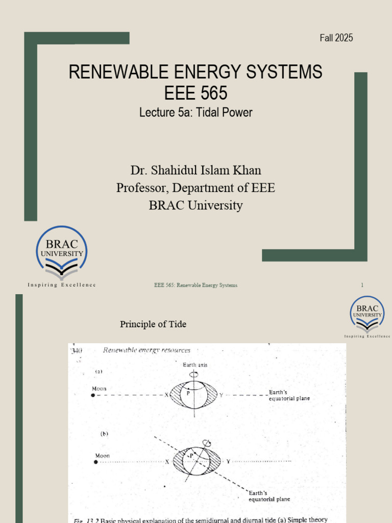 Tidal Power: Renewable Energy Systems | PDF