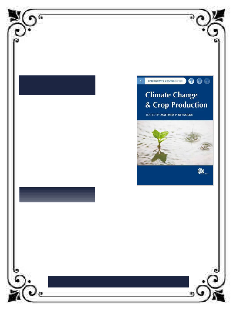 Climate Change and Crop Production CABI Climate Change Series First ...