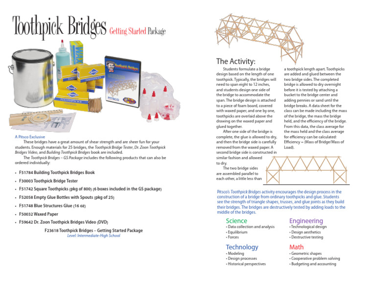 Toothpick Bridges Gs | PDF | Bridge | Mechanical Engineering