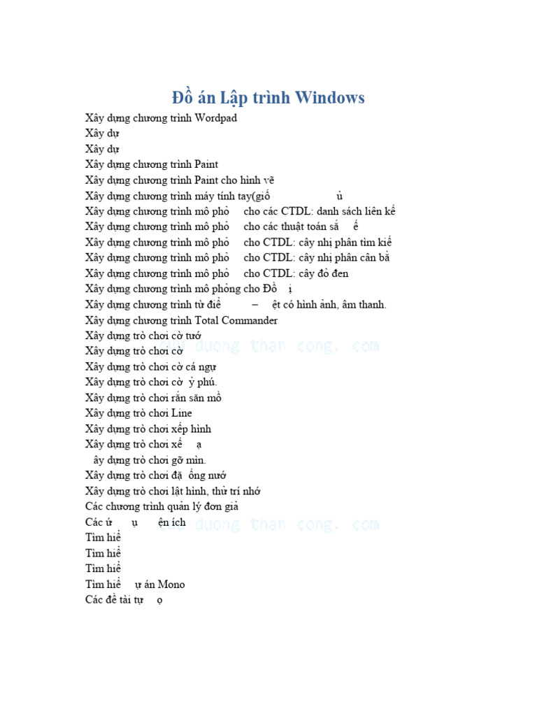 Lap Trinh Windows Ngo Thanh Hung Do an [Cuuduongthancong.com] | PDF