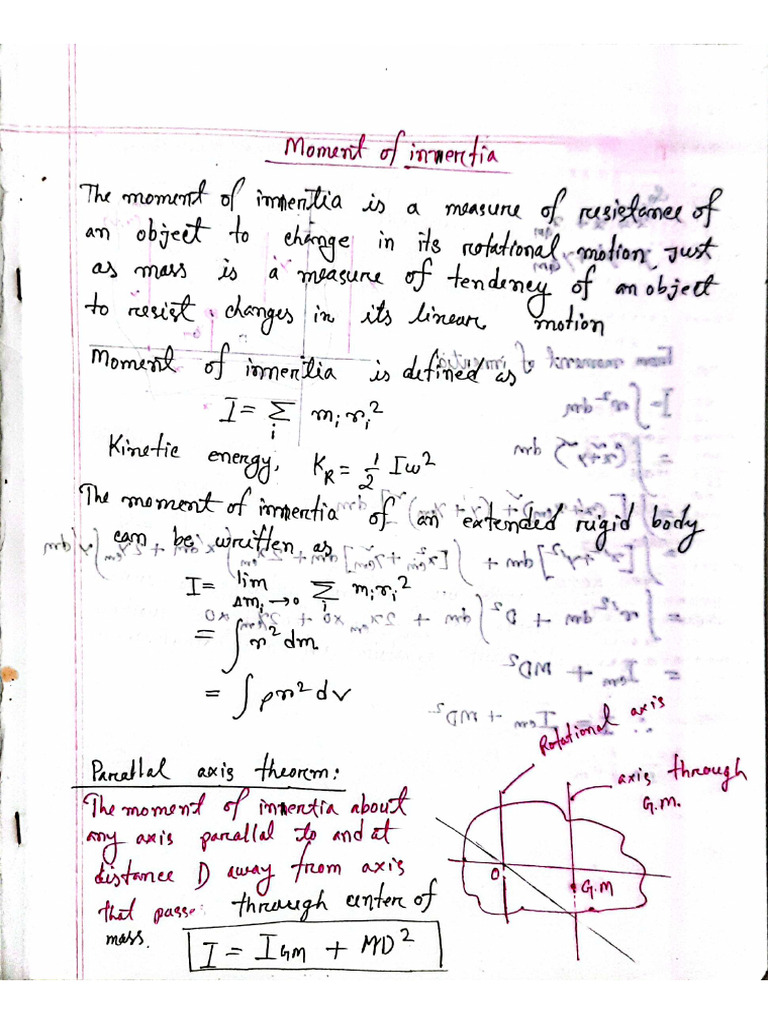 Moment of Inertia of Rigid Bodies | PDF