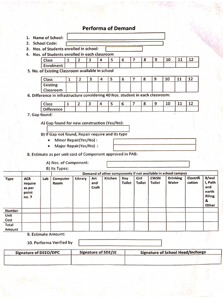 Demand Performa PDF | PDF