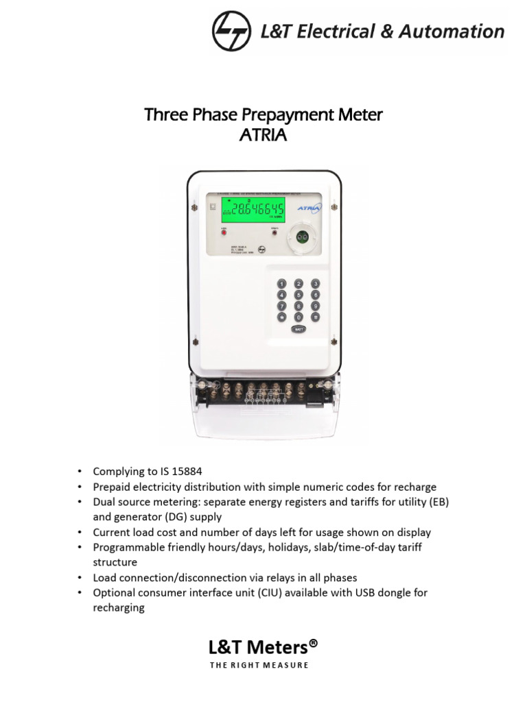 Three Phase Prepayment Meter ATRIA | PDF | Electrical Engineering ...