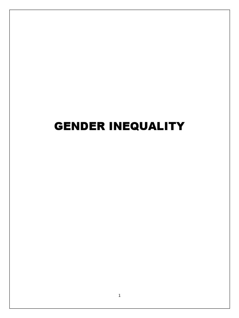 Understanding Gender Inequality Causes | PDF | Gender Studies | Gender ...