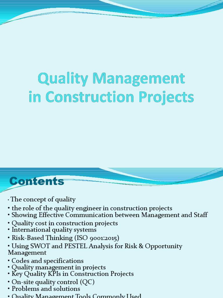Quality Management in Construction Projects | PDF | Concrete | Audit