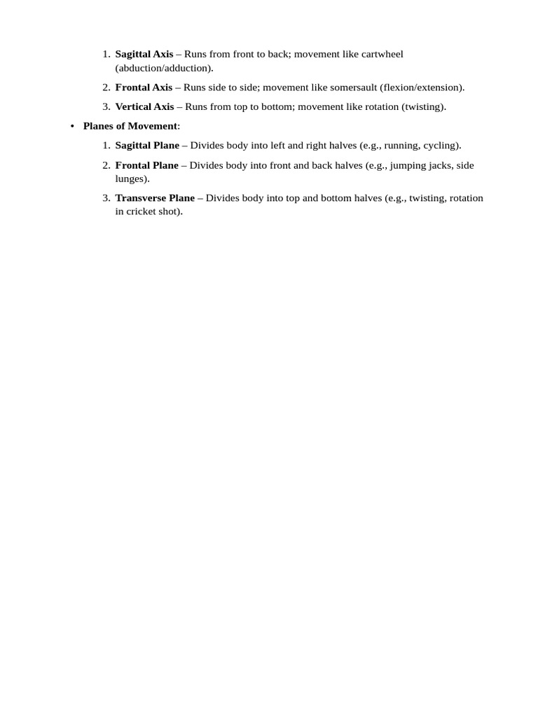 Understanding Axes and Planes of Movement | PDF