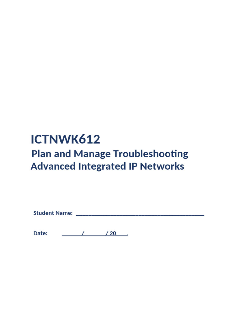 Troubleshooting IP Networks Assessment Guide | PDF | Computer Network ...