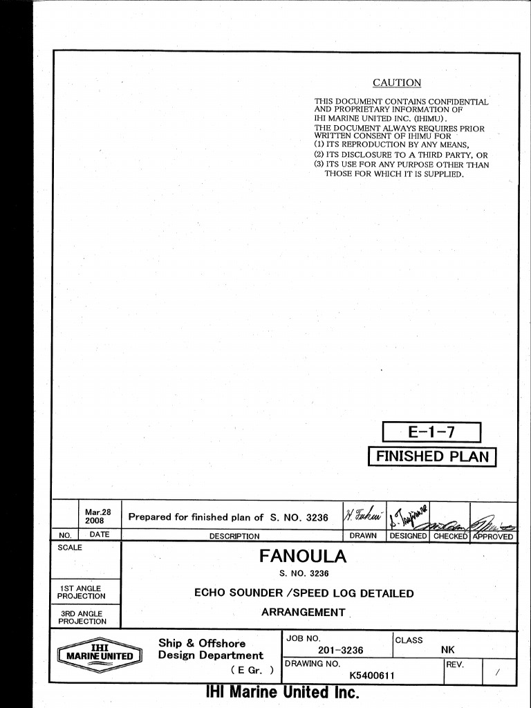 E-1-7 Echo Sounder - Speed Log Detailed Arrangement | PDF