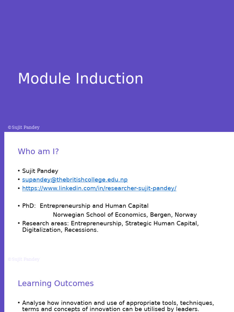 Lecture 1 - Module Induction and Introduction | PDF | Entrepreneurship ...