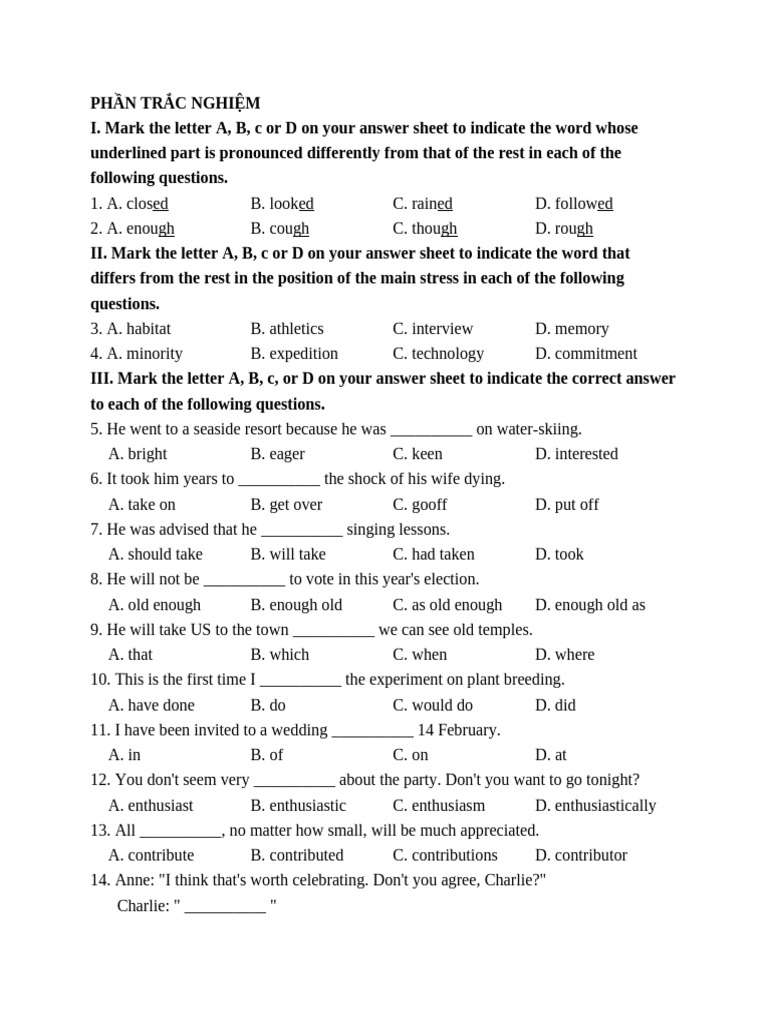 English Language Test: Multiple Choice & Writing | PDF | Social Media ...