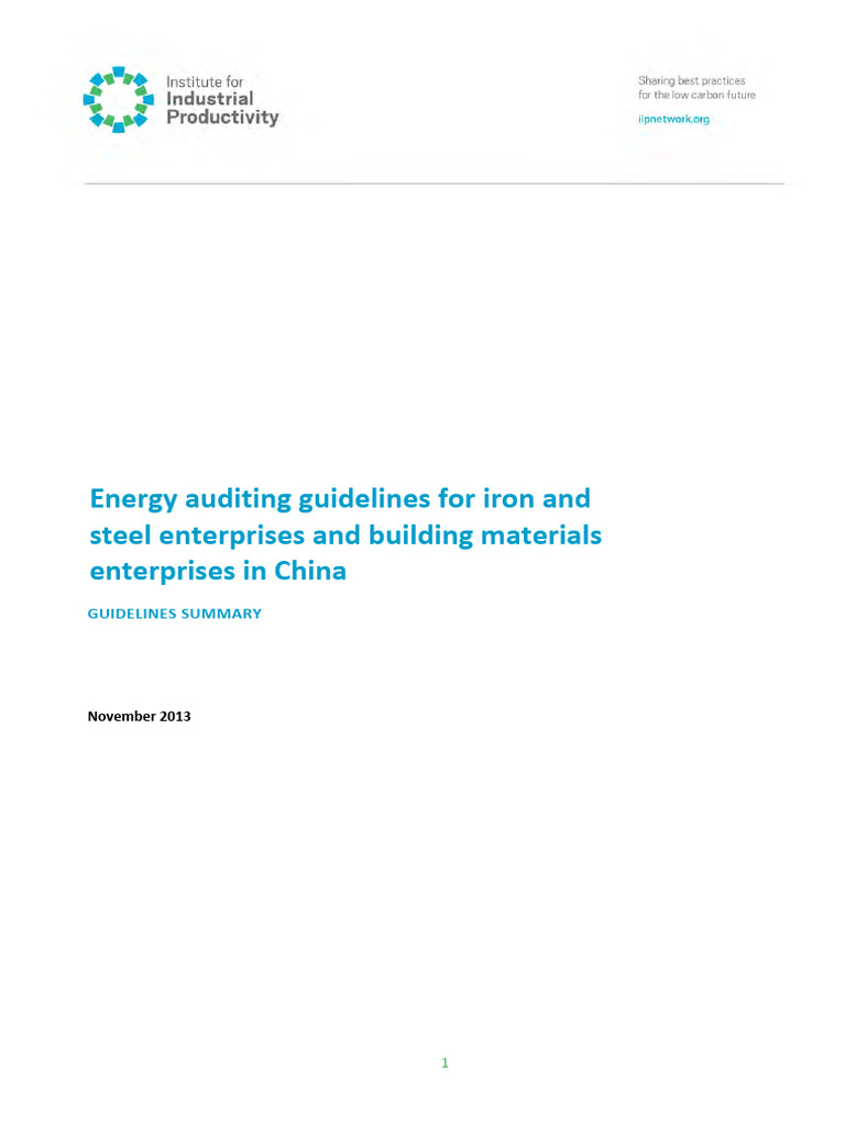 Energy Auditing Guidelines for China | PDF | Energy Conservation | Audit