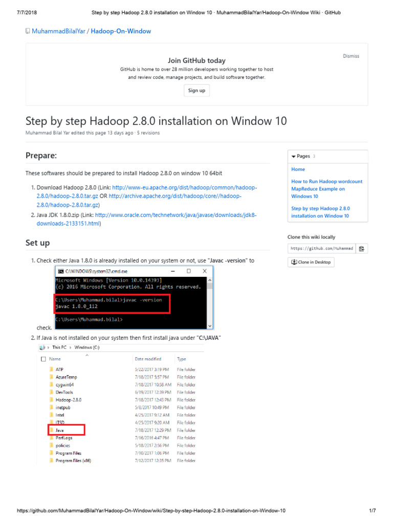 Install Hadoop 2.8.0 on Windows 10 | PDF | Apache Hadoop | Zip (File ...