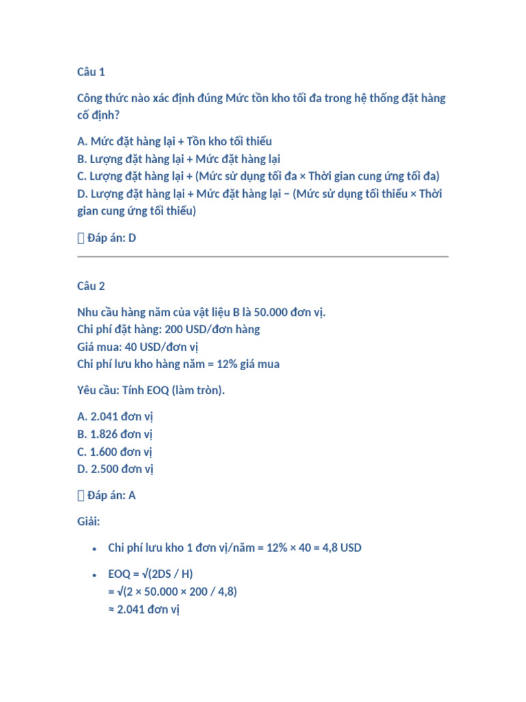 Bt on Tap Acca f2 Tieng Viet | PDF