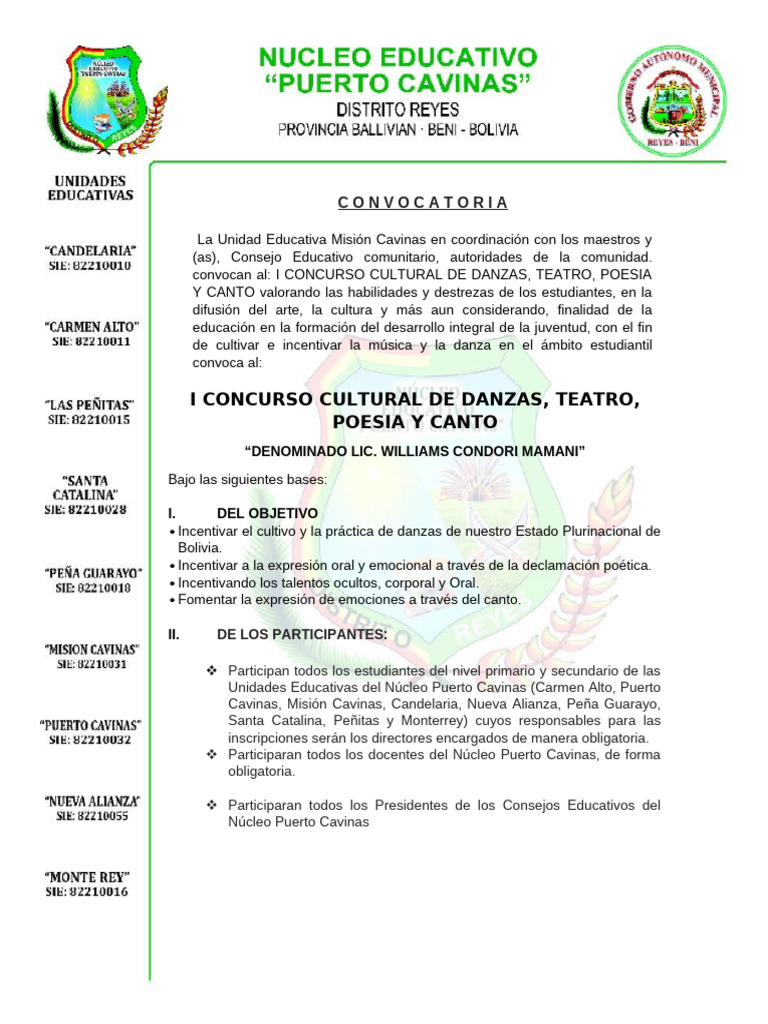 Concurso Cultural de Danzas y Teatro 2024 | PDF | Bailes