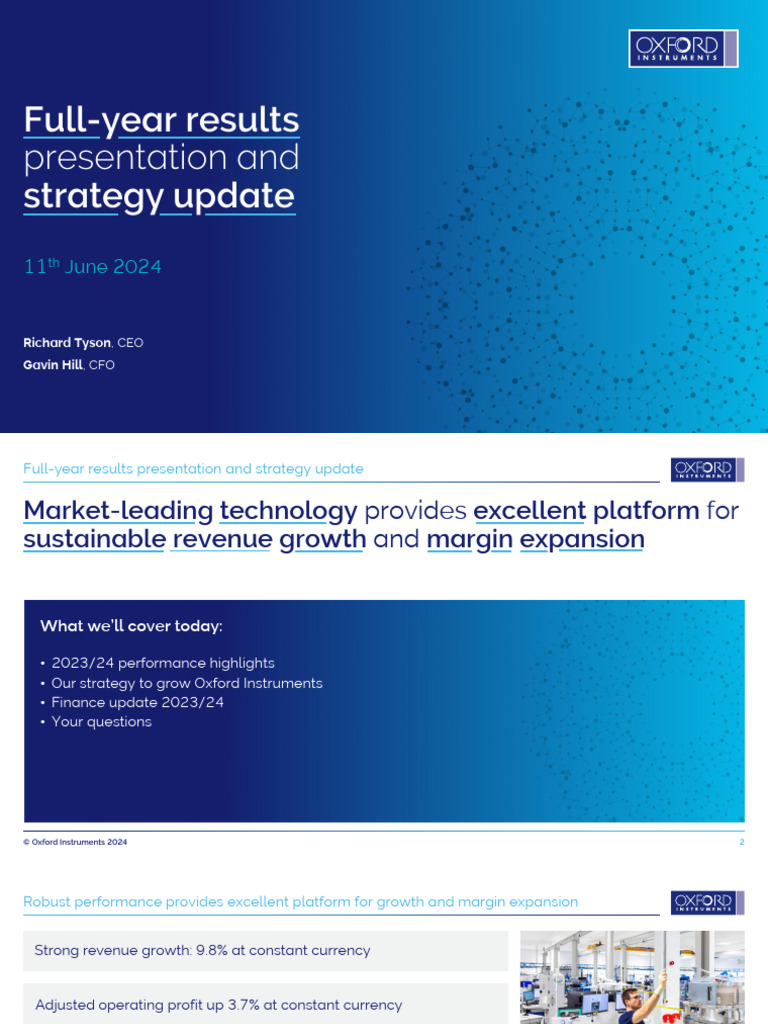 Oxford Instruments 2024 Strategy Update | PDF | Taxes | Mark To Market ...