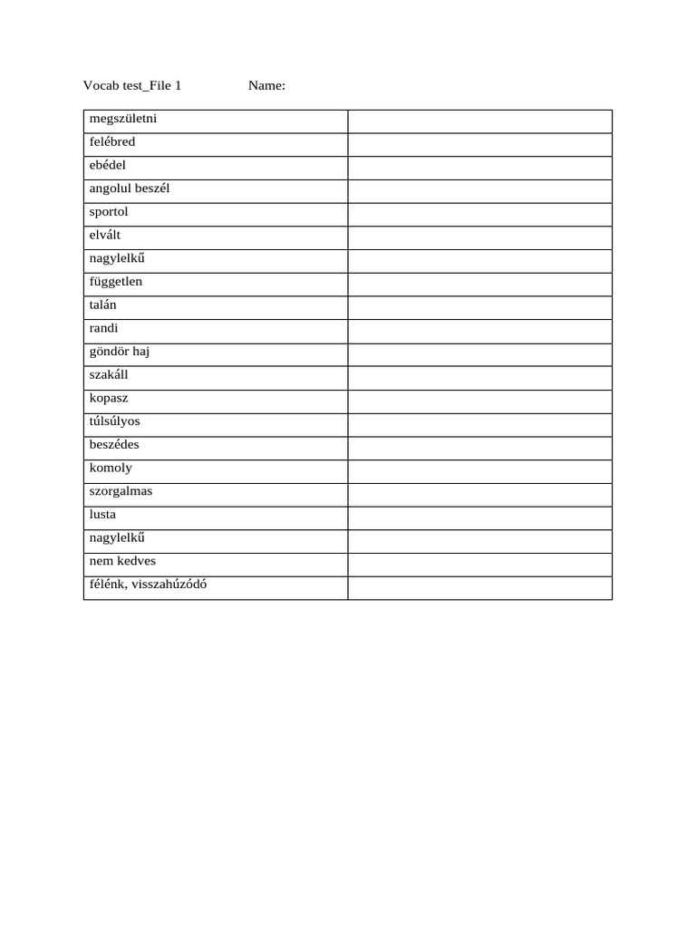 Vocab Test File1 Pre | PDF