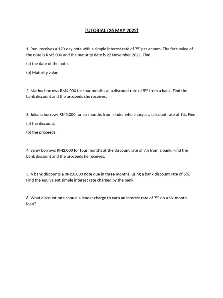Note Discounting and Interest Calculations | PDF