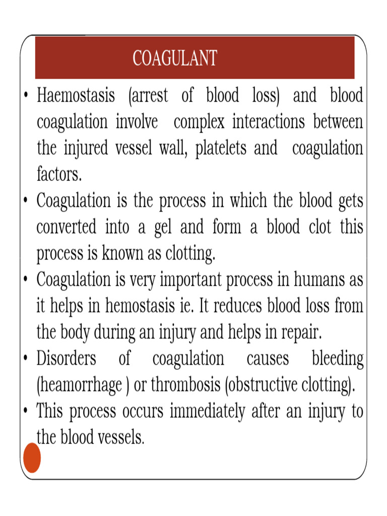 Coagulation and Anticoagulant Overview | PDF | Coagulation | Medical ...