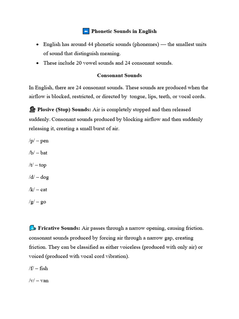 Consonant and Vowel Sounds | PDF | Vowel | Human Voice