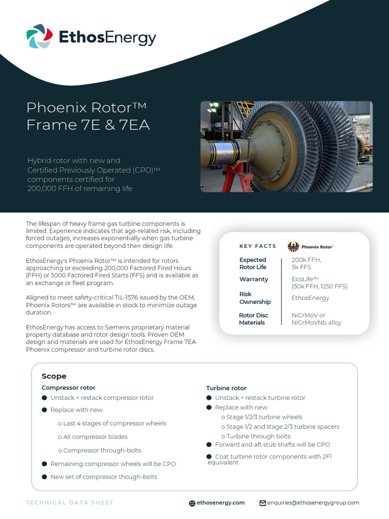 Phoenix Rotor™ for Frame 7EA Turbines | PDF | Turbine | Mechanical ...