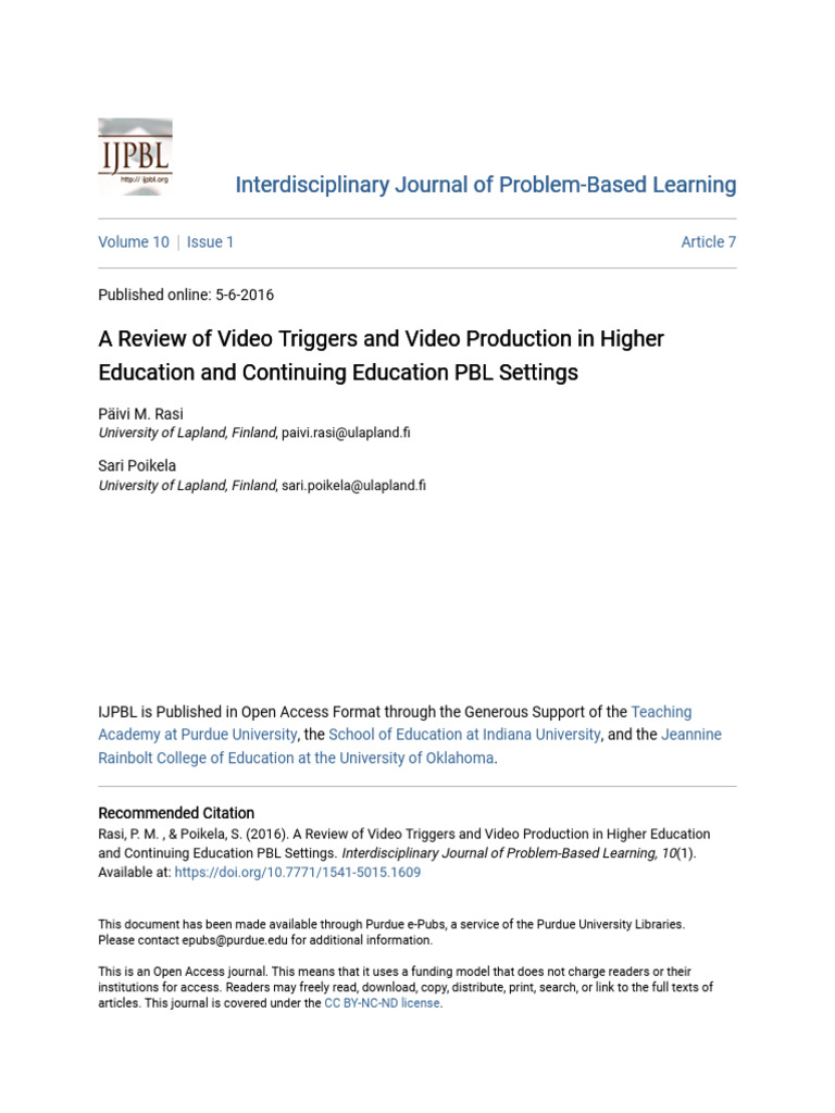 A Review of Video Triggers and Video Production in Higher Educati | PDF ...