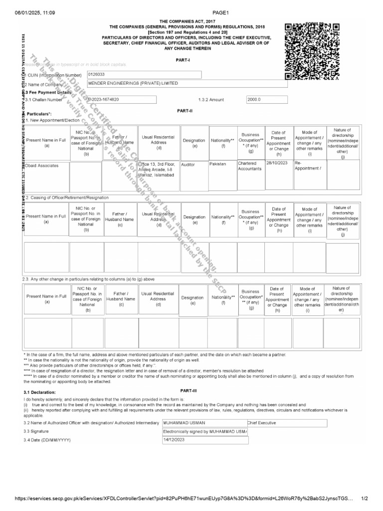 SECP eServices Form Submission Guide | PDF