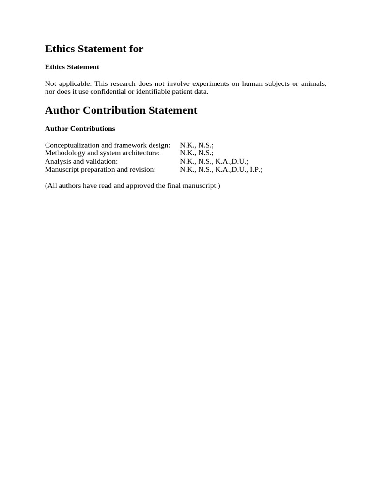Ethics and Author Contributions Overview | PDF