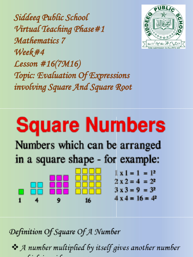 7M16 | PDF | Mathematics | Mathematical Concepts