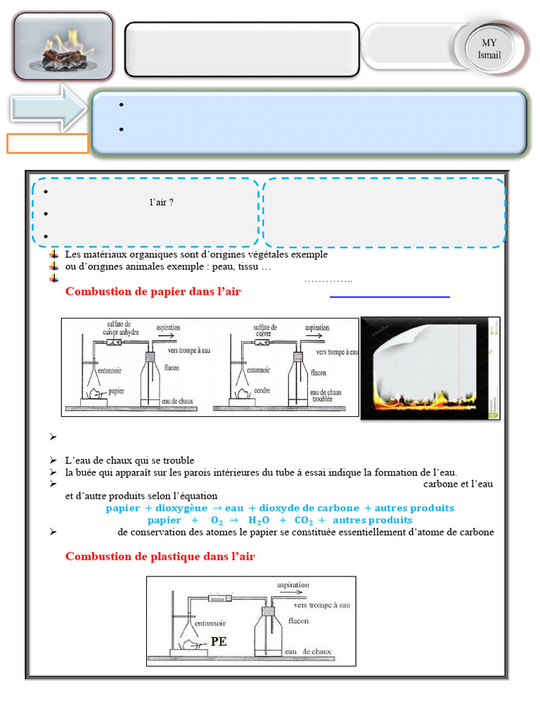 Combustion des matériaux organiques | PDF | Carbone | La combustion