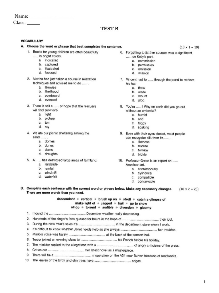 Test B | PDF