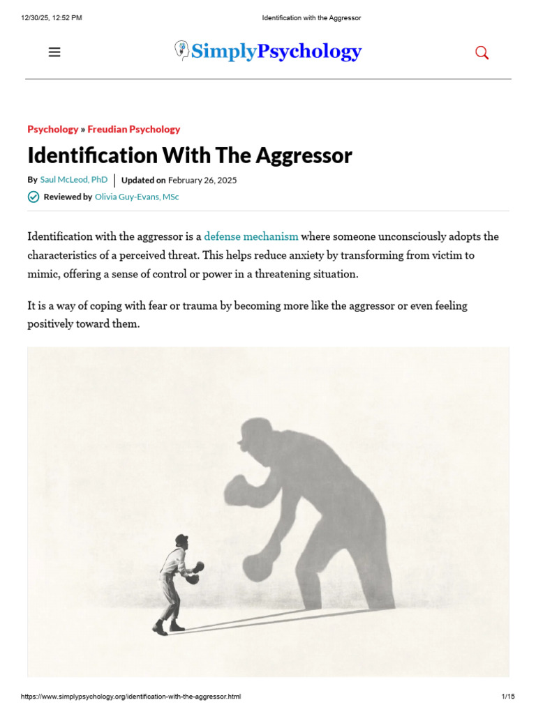 Understanding Identification with the Aggressor | PDF | Psychological ...