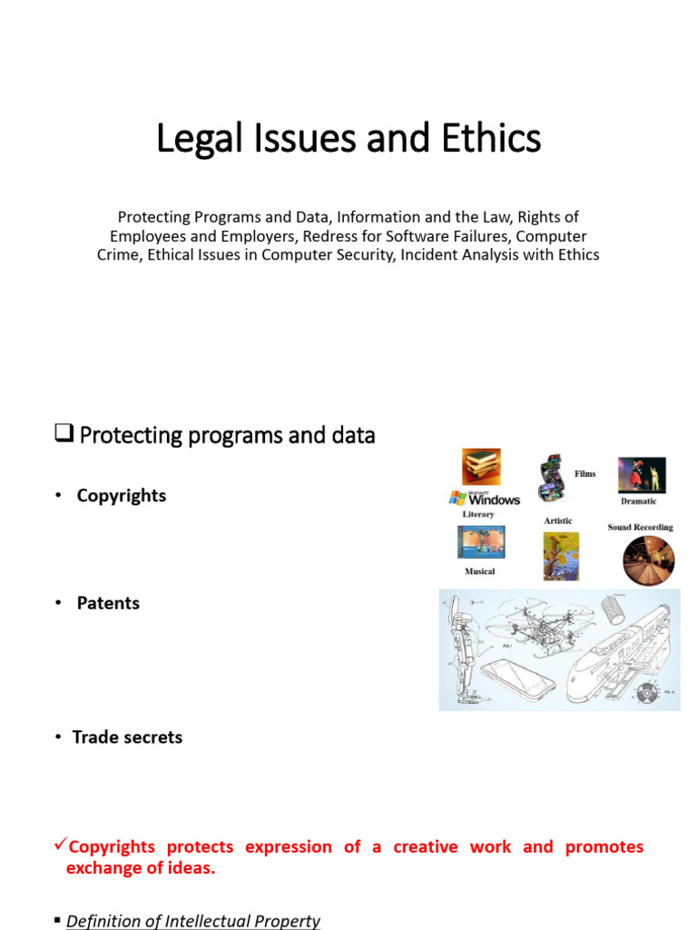 Legal and Ethical Issues in Computing | PDF | Copyright | Patent