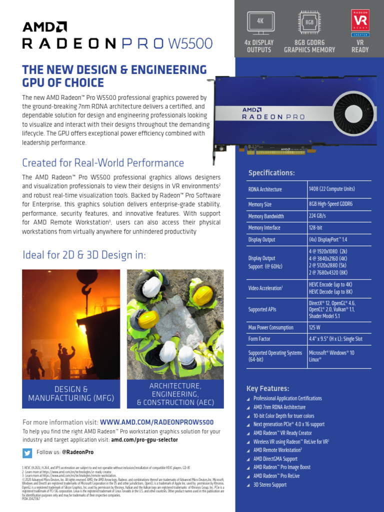 AMD Radeon Pro W5500 Graphics Overview | PDF | Graphics Processing Unit ...