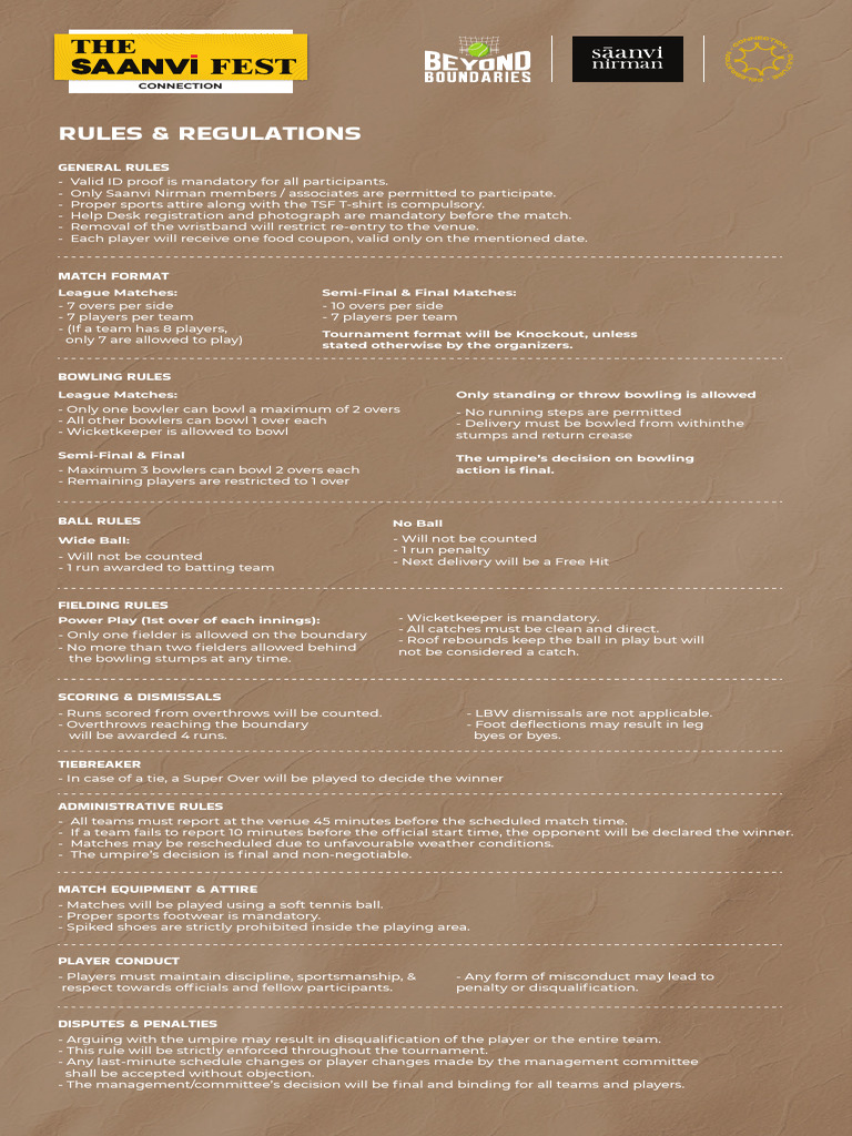 rules regulation copy | PDF | Bowling (Cricket) | Cricket