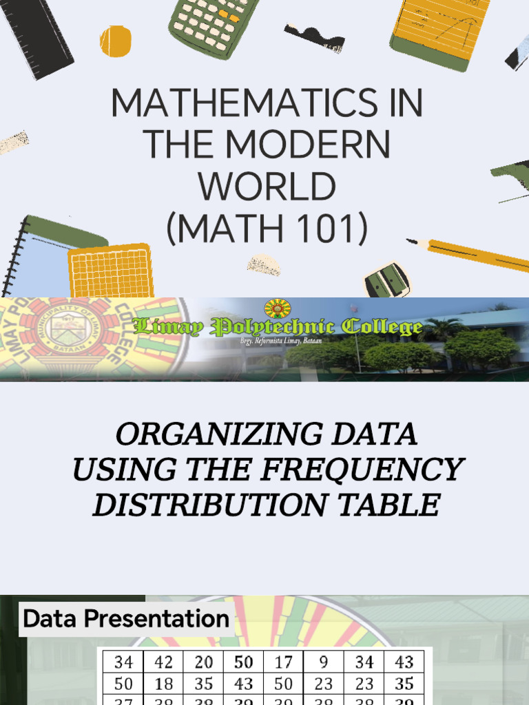 Data Presentation in Mathematics 101 | PDF | Mathematics