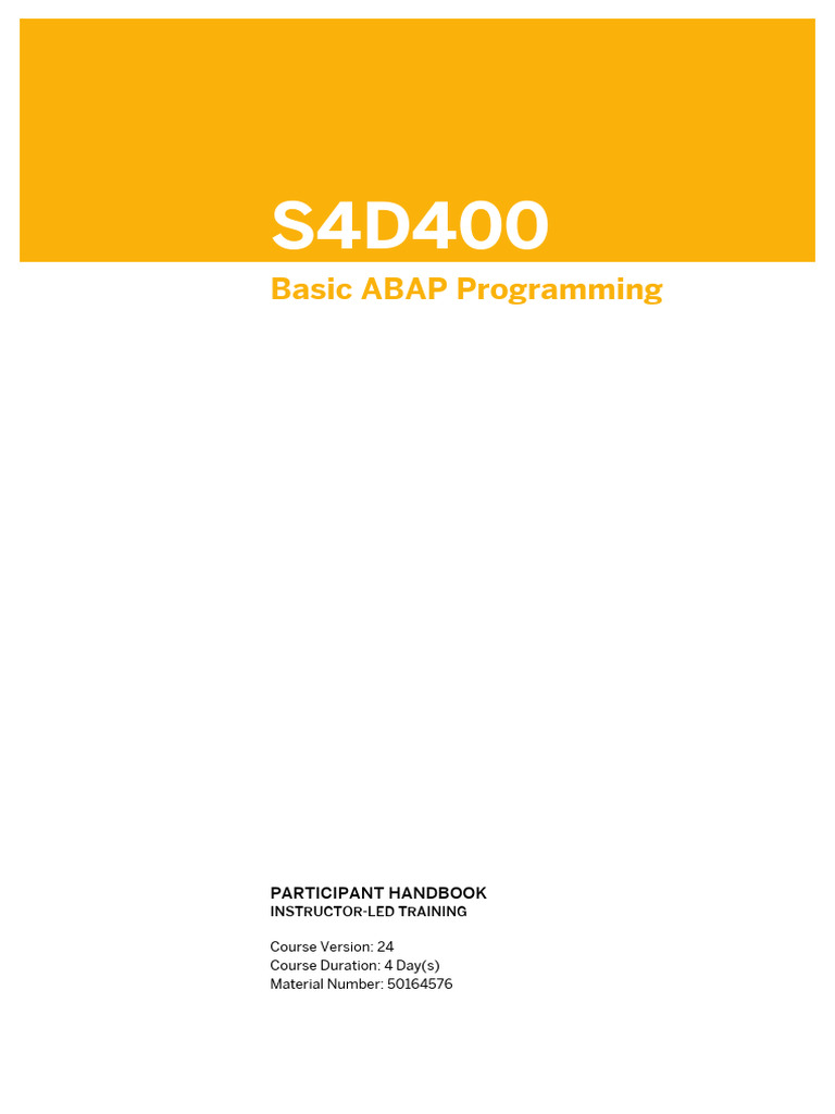 Basic ABAP Programming Handbook | PDF | Data Model | Class (Computer ...