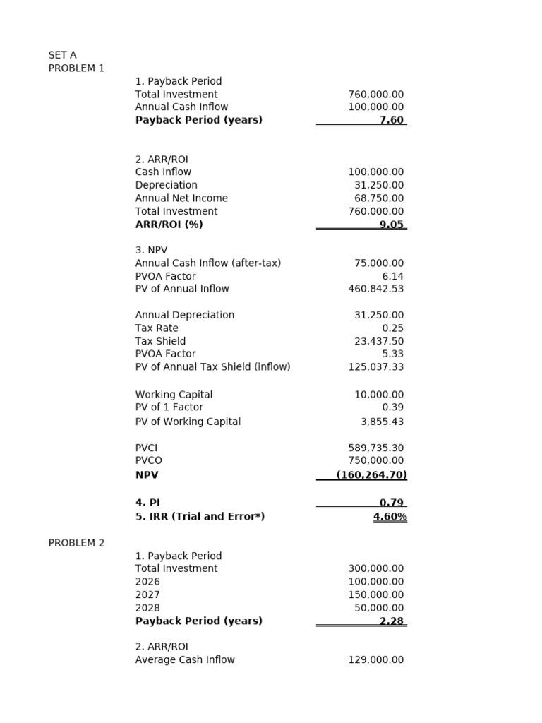 COA Final Fin Mar Answer Key | PDF | Net Present Value | Internal Rate ...