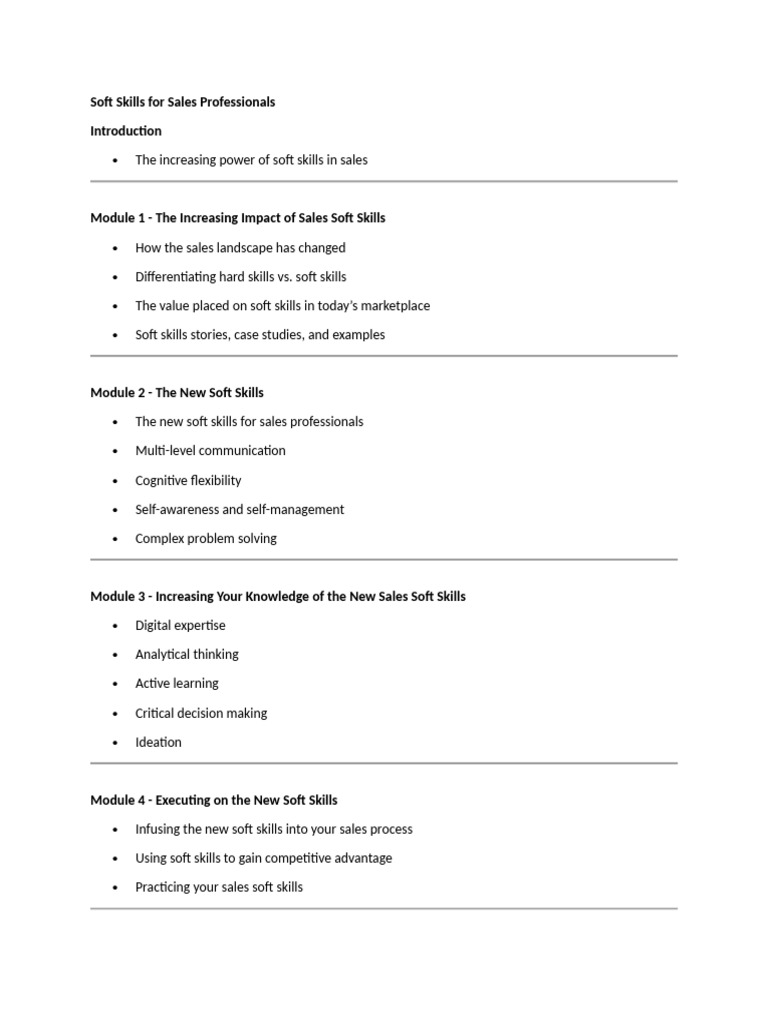 Essential Soft Skills for Sales Success | PDF | Sales | Competitive ...