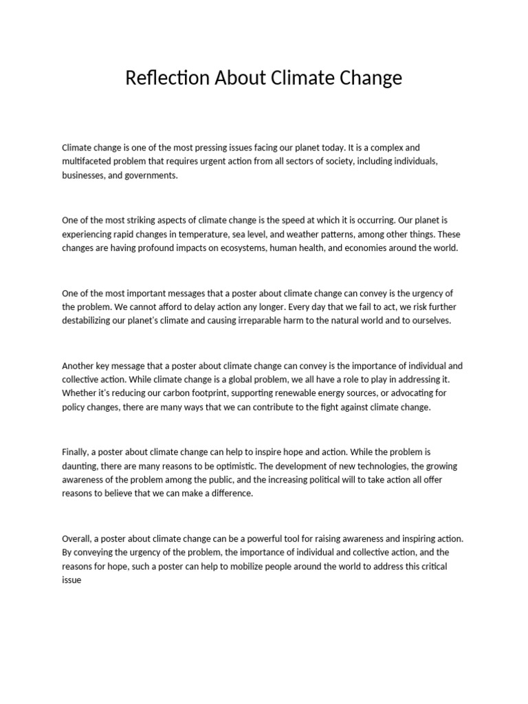 Reflection About Climate Change | PDF