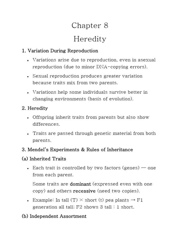 Heredity Notes | PDF